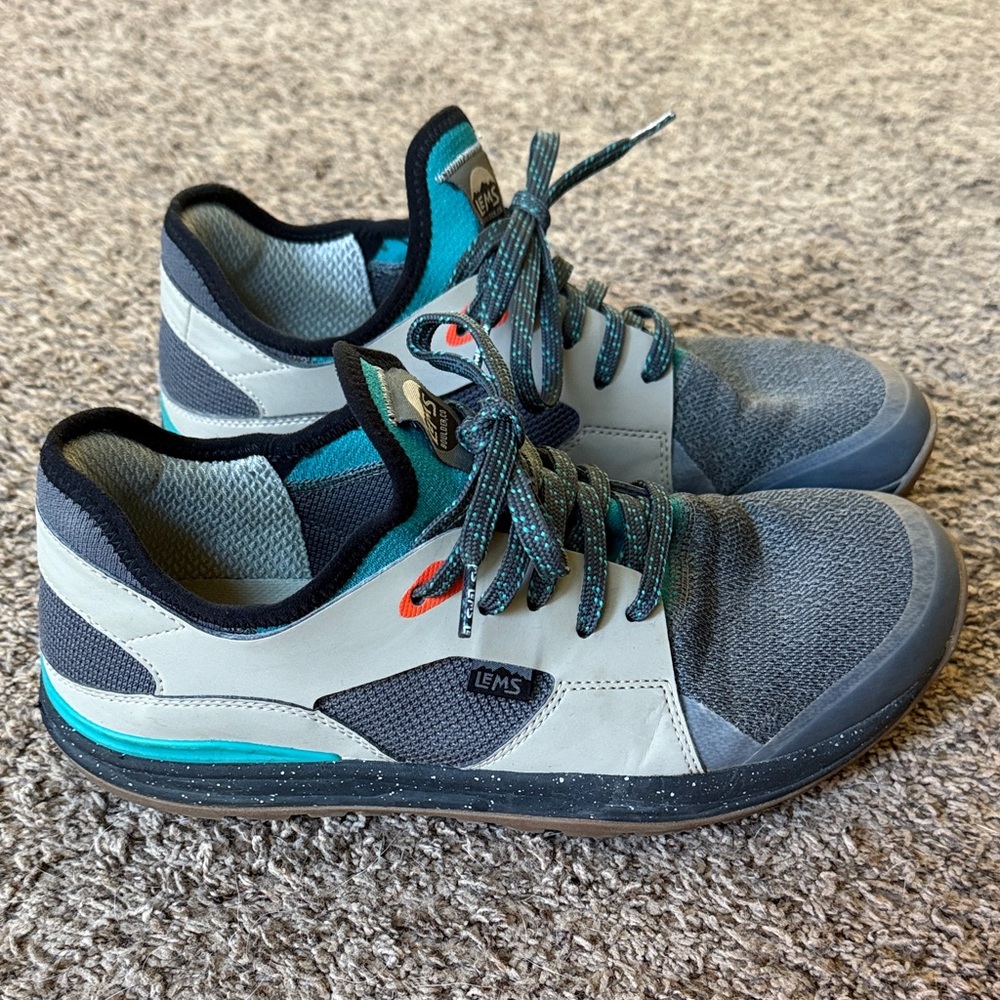 Lems “Mesa” Gray and Teal hiking/outdoor trail Sneakers, men’s Sz. 12